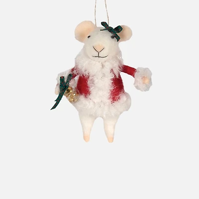Felted Wool Mice Ornament - Assorted