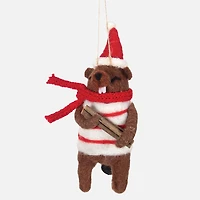 Felted Wool Beaver Ornament