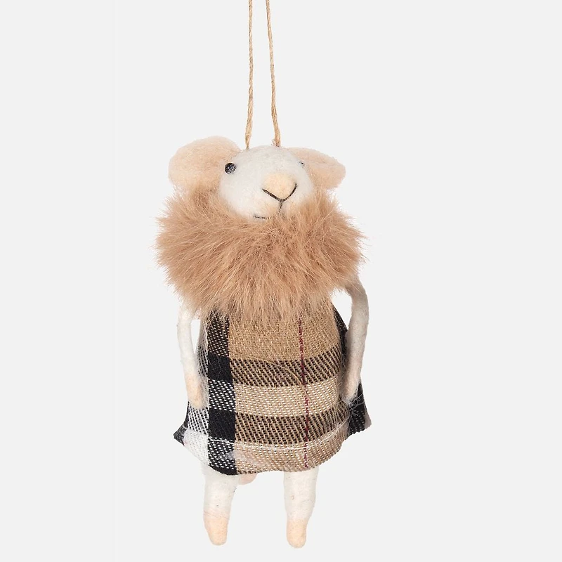 Mouse with Tan Tartan Outfit, Assorted