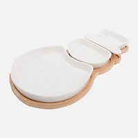 Snowman Shaped Sectional Trays and Bamboo Board