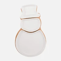 Snowman Shaped Sectional Trays and Bamboo Board