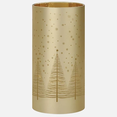 Torre & Tagus Silhouette Tree LED Hurricane Lamp, 4'' x 8''