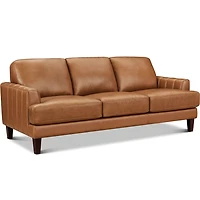 Cassia Leather Sofa - Cognac