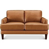 Cassia Leather Loveseat - Cognac