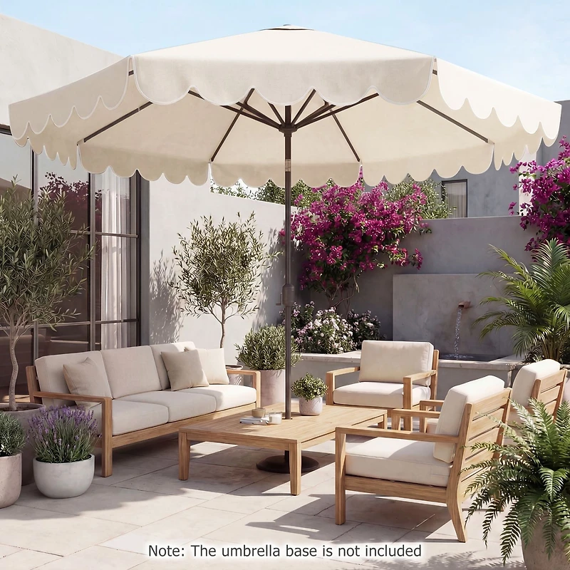 Parasol de terrasse 3 m, inclinaison par bouton-poussoir et manivelle