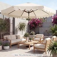 Parasol de terrasse 3 m, inclinaison par bouton-poussoir et manivelle