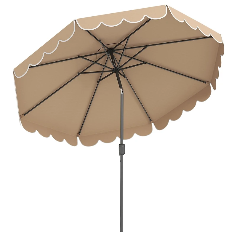 Parasol de terrasse 3 m, inclinaison par bouton-poussoir et manivelle