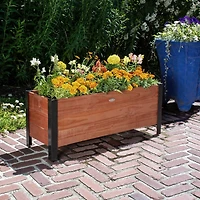 Jardinière rectangulaire en bois recyclé et en métal « Urban Garden » - 35 po