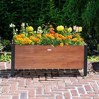 Urban Garden Rectangular Recycled Wood and Metal Planter - 35''