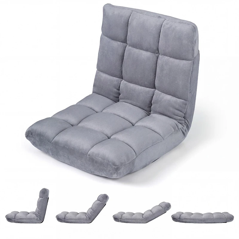 Chaise de sol rembourrée réglable en 14 positions