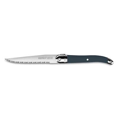Laguiole Heritage Couteaux à steak avec manches bleus, lame forgée en acier inoxydable - ensemble de 6