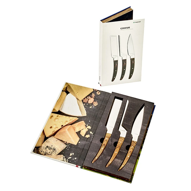 Caseus Japanese Steel Cheese Knife Set with Light Stamina Wood Handle