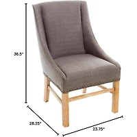 Upholstered Grey Dining Chair with Nailhead Trim