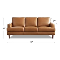 Cassia Leather Sofa - Cognac