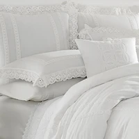 Laura Ashley Annabella Ensemble de housse couette en coton, blanc