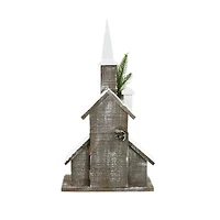 grey and White Wood Church LED Display