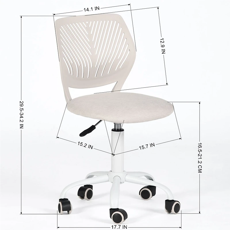 Beige Fabric Task Chair by Maison Classique