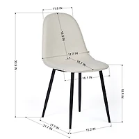 Set of 4 Beige Fabric Dining Chair by Maison Classique