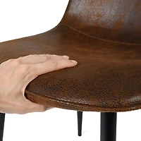 Set of 4 Brown Suede Fabric Dining Chairs by Maison Classique