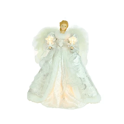 Silver Cloth Modern 10-Light Angel Tree Topper