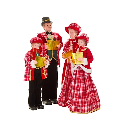 Ensemble de 4 chanteurs joyeux suspendus en tissu rouge et noir