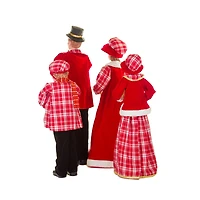 Set of 4 Red and Black Cloth Jolly Caroler Set