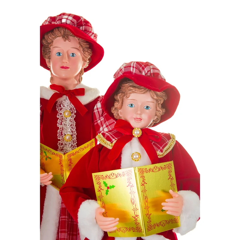 Ensemble de 4 chanteurs joyeux suspendus en tissu rouge et noir