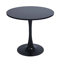 Ensemble de salle à manger rond avec chaises en suédine, ensemble de 5 - Noir