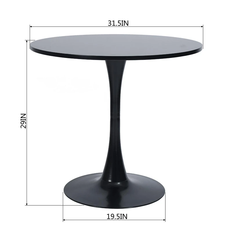 Ensemble de salle à manger rond avec chaises en suédine, ensemble de 5 - Noir