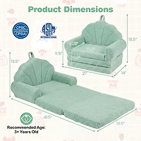 Canapé convertible pour enfants 2-en-1, canapé-fauteuil pliant pour tout-petits - Vert