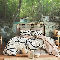 Deep Forest Waterfall Wallpaper Mural