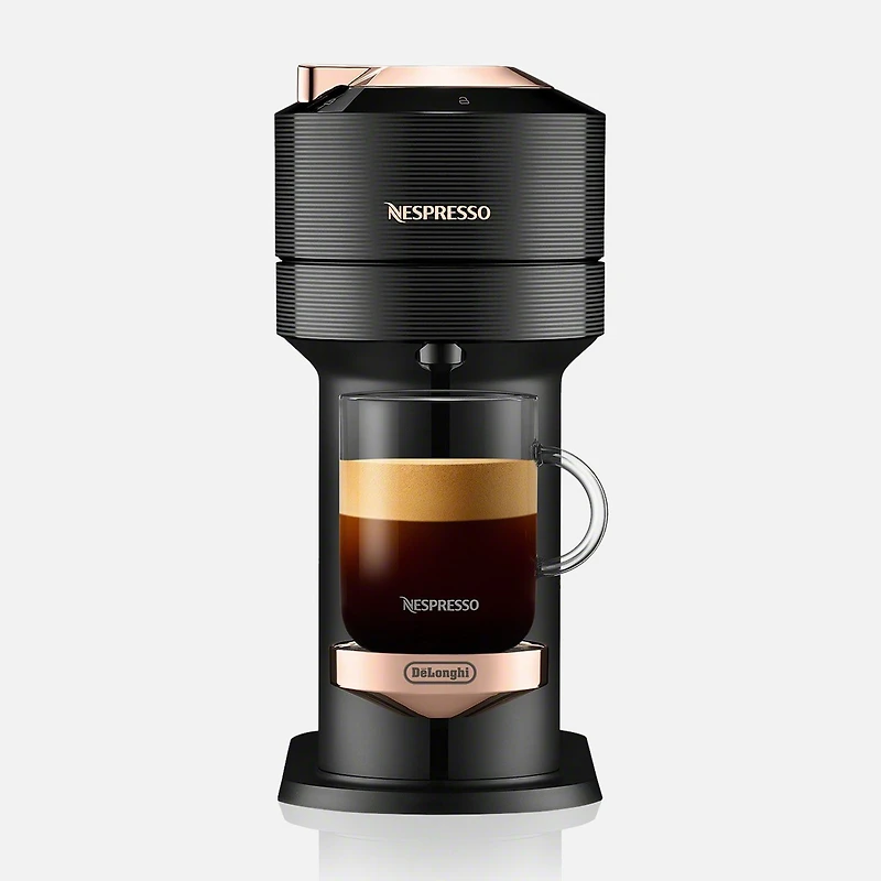 Nespresso® Vertuo Next Premium Coffee & Espresso Capsule Machine  by De'Longhi - Black Rose Gold