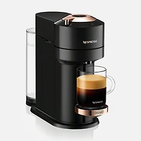 Machine à café et espresso à capsule Nespresso® Vertuo Next Premium avec Aeroccino par De'Longhi - Noir et rose doré