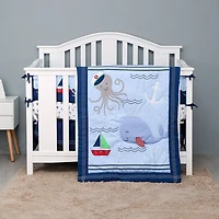 5-Piece Newborn Crib Bedding Set - Nautical