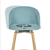 Maison Classique Set of 2 Modern Aqua 27.6" Swivel Barstools