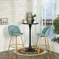 Maison Classique Set of 2 Modern Aqua 27.6" Swivel Barstools