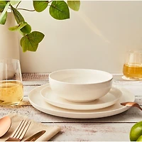 Brilliant Bistro Ensemble de service de table blanc, 12 pièces 