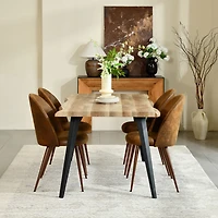 5-Piece Dining Set Dark Manufactured Wood Table With Haven Brown Chairs