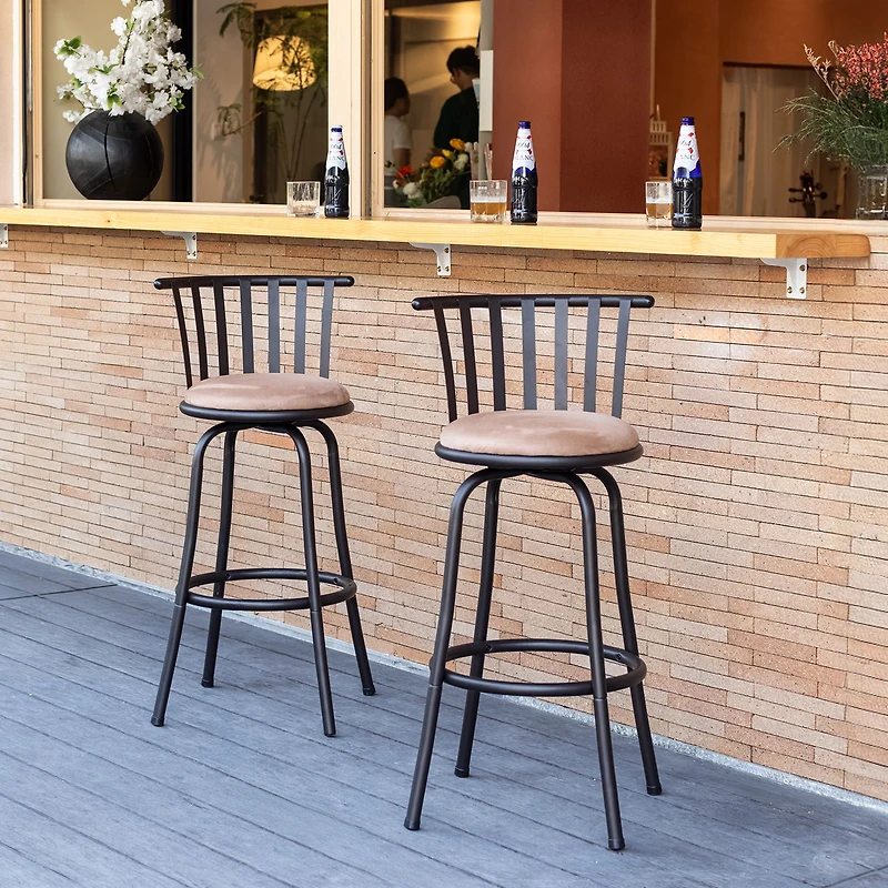 Set of 2 Swivel Counter Barstools 24"-29" by Maison Classique