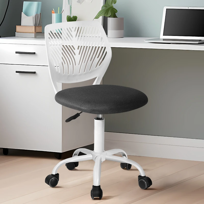 Chaise de bureau en maille  - Gris et blanc