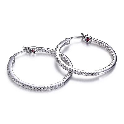Grandes créoles ELLE en argent sterling et zircone cubique