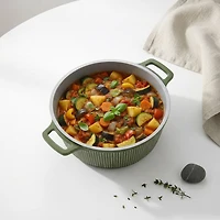 JS GOURMET VerAroma Cocotte antiadhésive en céramique d'aluminium moulé sous pression