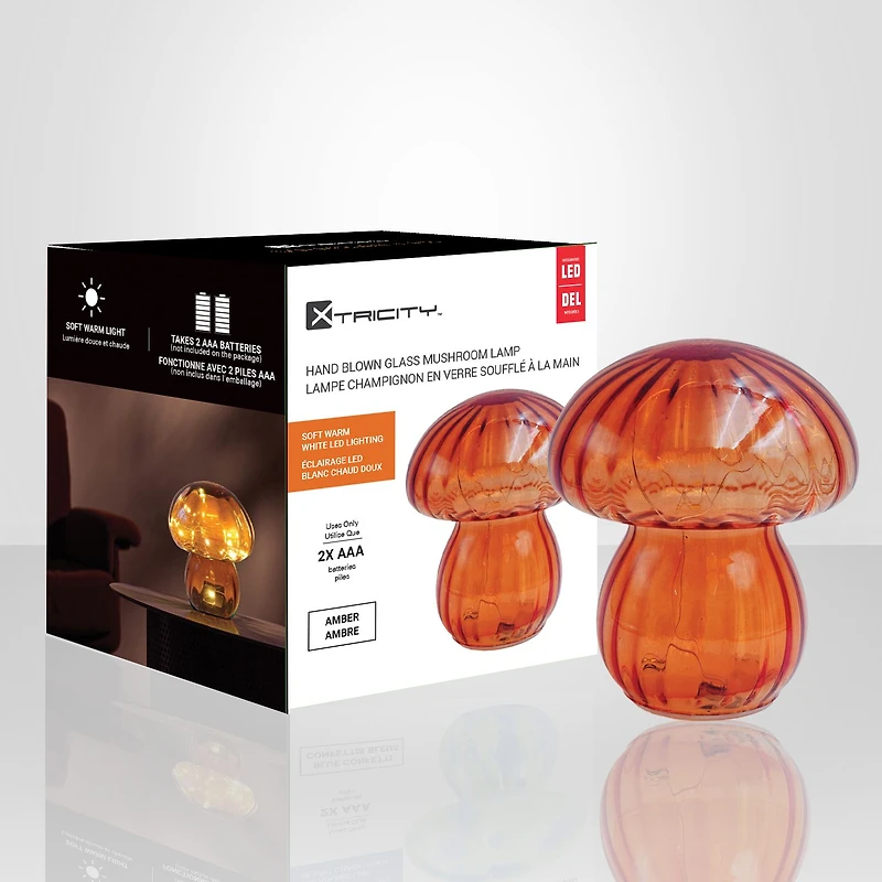 Mushroom Glass Table Lamp - Gold