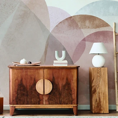 Natural Red Creme Abstract Wallpaper Mural