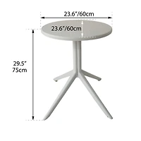 Table de patio pliante Patioflare, 24 pouces, grise