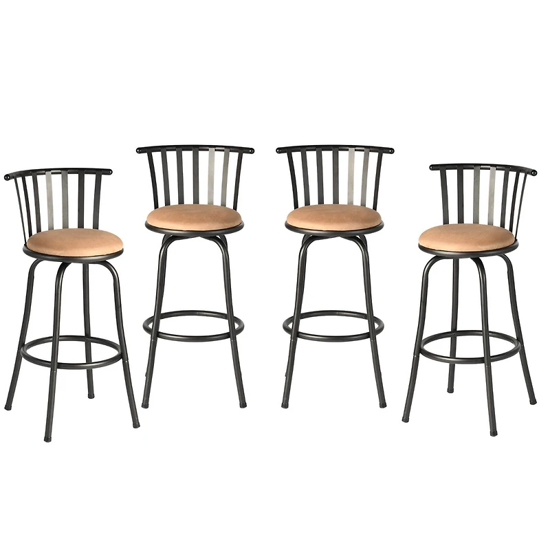 Adjustable Swivel Barstools, Set of 4 – Brown