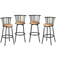 Adjustable Swivel Barstools, Set of 4 – Brown