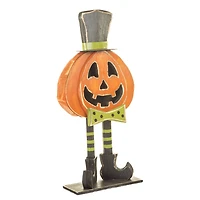 Smiling Orange and Black Wood Jack O' Lantern Standee
