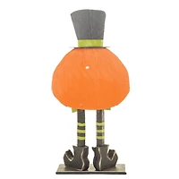 Décor citrouille Jack-O’-Lantern souriant suspendu en bois orange et noir
