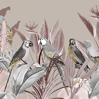 Silver Macaw Jungle Wallpaper Mural